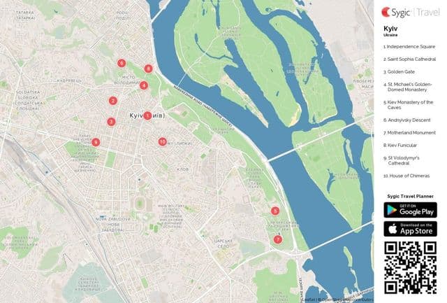 キエフの観光マップ