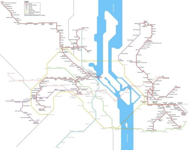 キエフのトラムステーションマップ