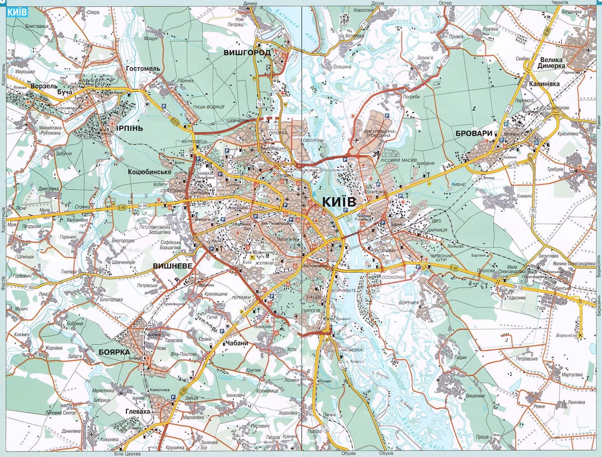 キエフの道路地図