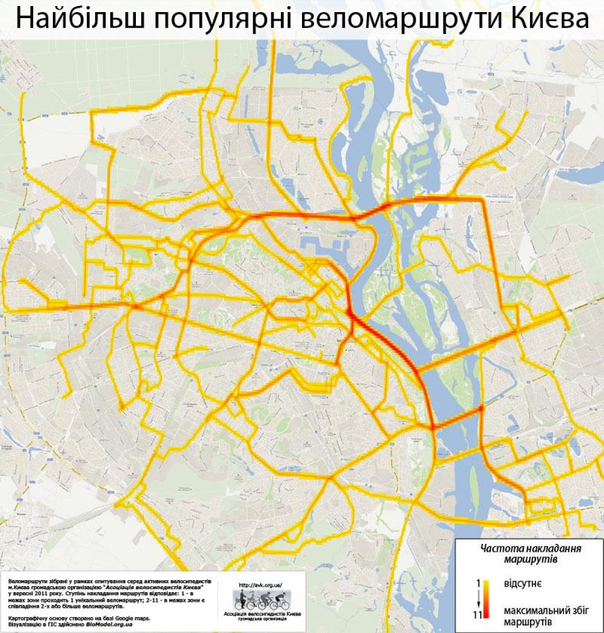 キエフの自転車専用道路マップ