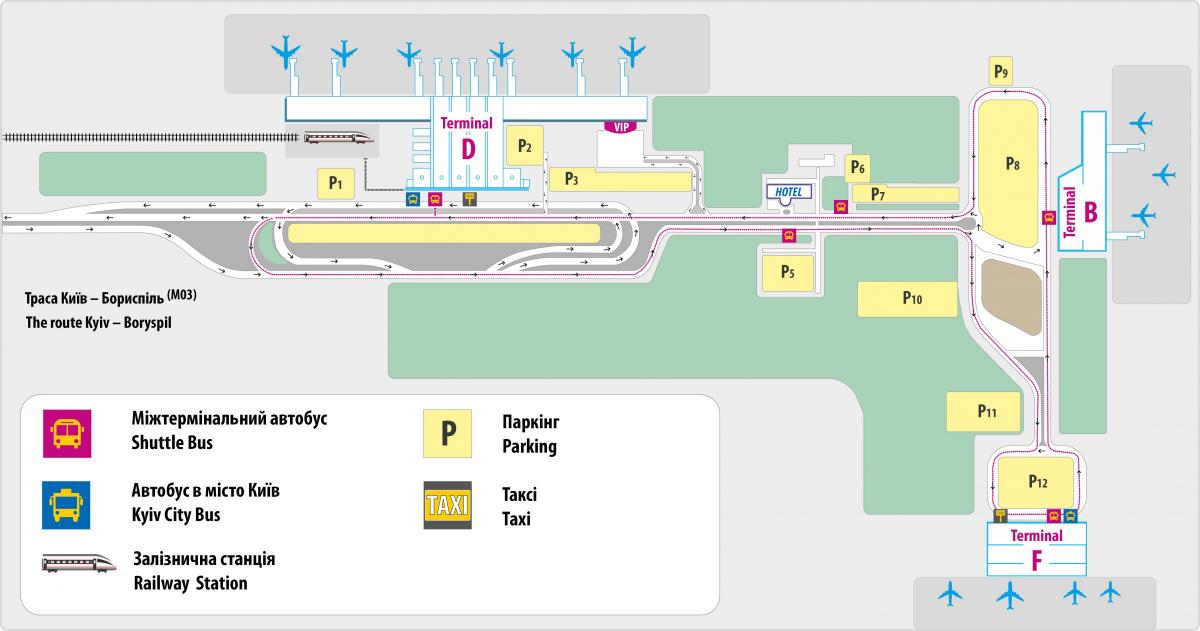キエフ空港ターミナルマップ